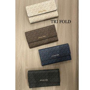 Michael Kors jet set trifold wallet wristlet coin NWT